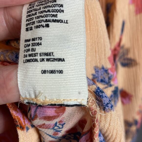 Free People Hold On To Me Printed Top in Coral Women's Small - Picture 7 of 9